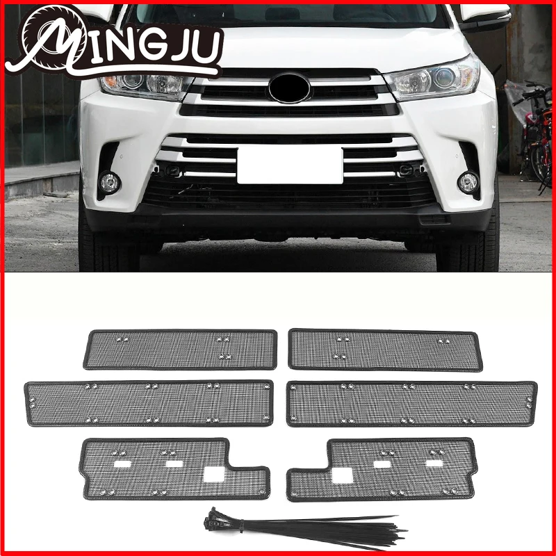 

Car Insect Screening Mesh Front Grille Insert Net For Toyota Highlander Kluger 2015 2016 2017 2018 2019 2020 2021 Accessories