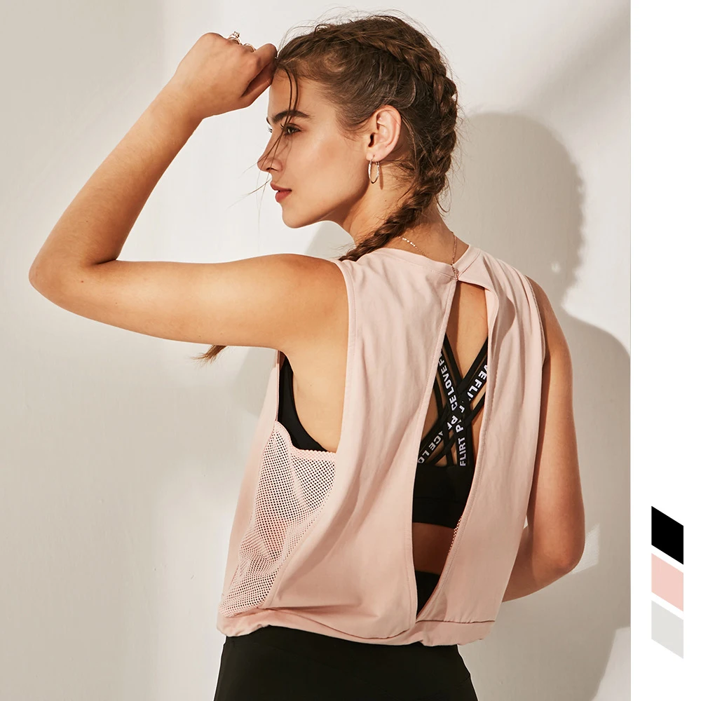 

Women's Tank Workout Tops Sportswear For Women Gym T-Shirt Open Back Yoga Top Sport Blouses Women Fitness Shirt Hollow Vest New