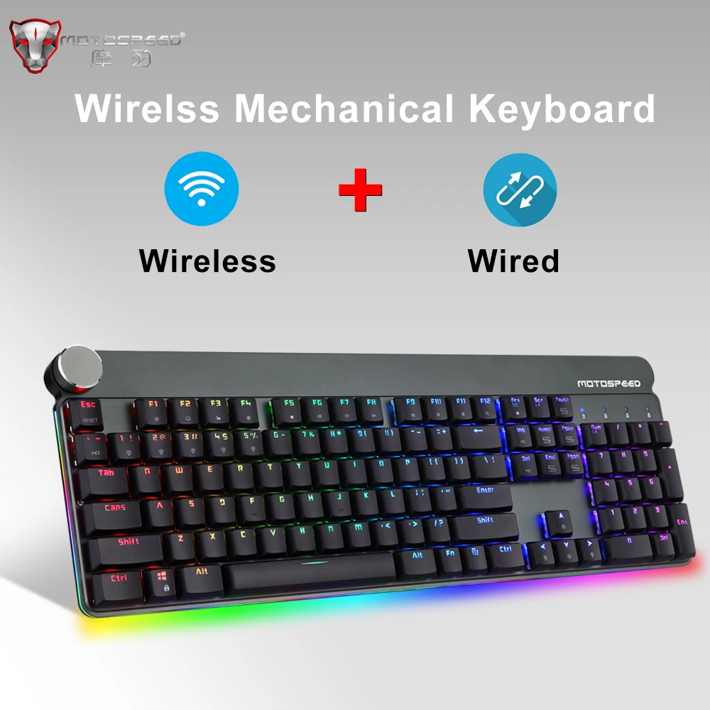 

Motospeed GK81 104Key Mechanical Keyboard Wireless Backlit RGB Gaming Keyboards 104 Keys For Computer PC Desktop Laptop