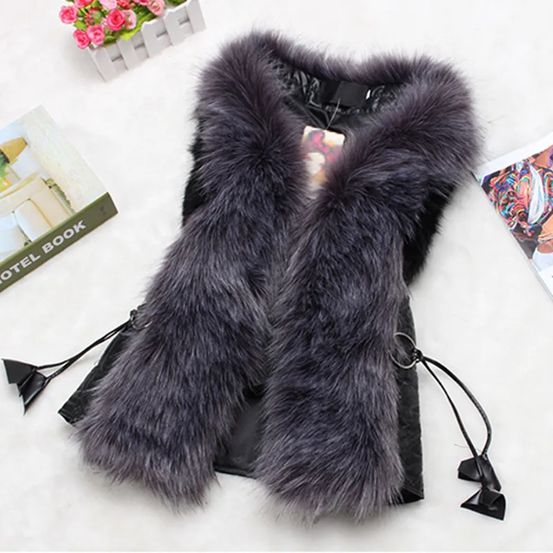 Европейский Мода Стиль Женщины меховой жилет 2015 горячее продавая сплошной цвет