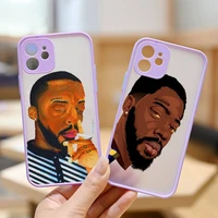 brent faiyaz am paradox f the world phone case purple transparent matte for iphone 7 8 11 12 s mini pro x xs xr plus cover shell