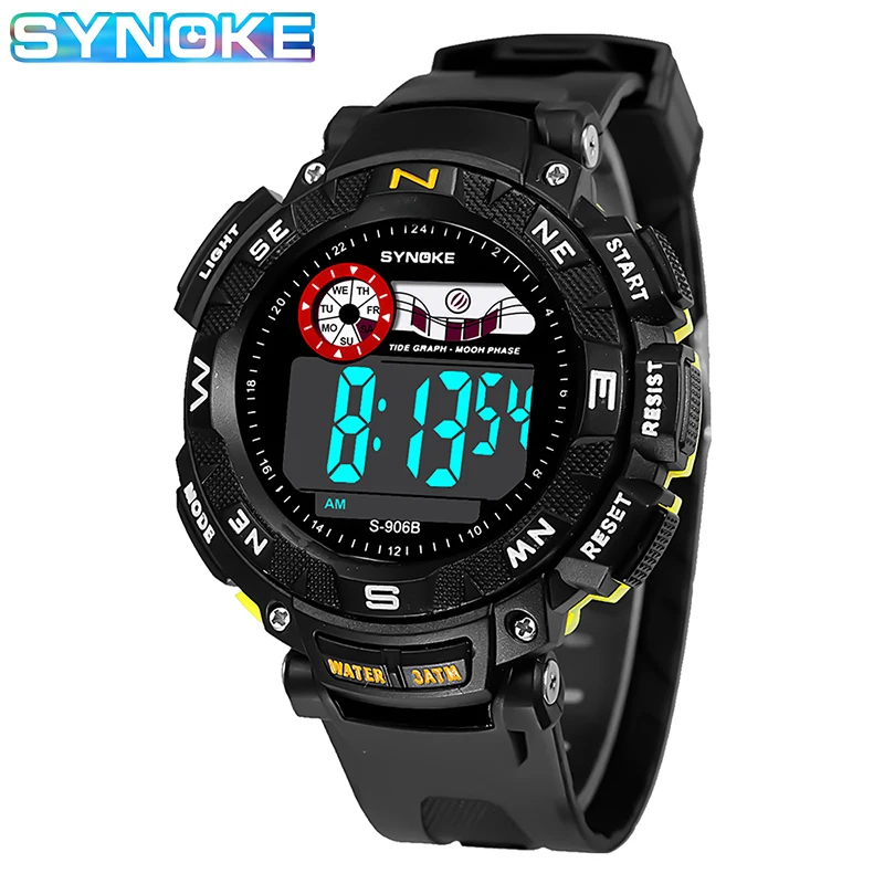 

SYNOKE Men's Military Watch Big Dial Relogio Masculino Shock Waterproof Sports Watch For Men Fashion LED Digital Wristwatch Male