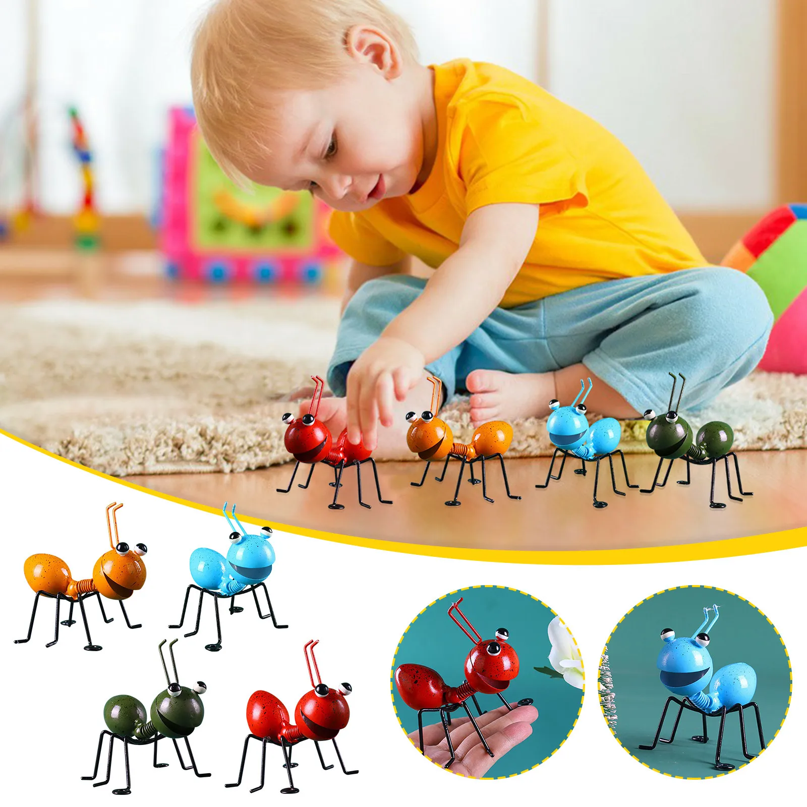 

Cute Sculptures Lawn Wall Iron Art Ant Yard Outdoor Garden Living Room Gift Ornament Hanging Desktop Home Decoration 2021