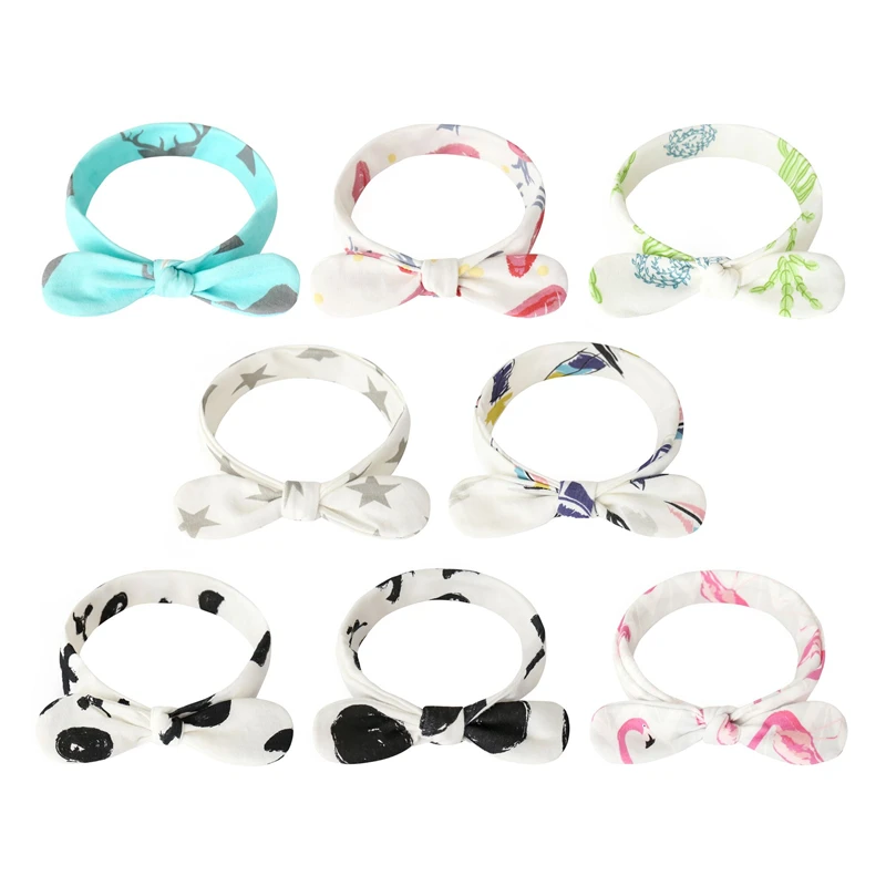 Аксессуары для волос маленьких девочек хлопковые повязки на голову с бантом и