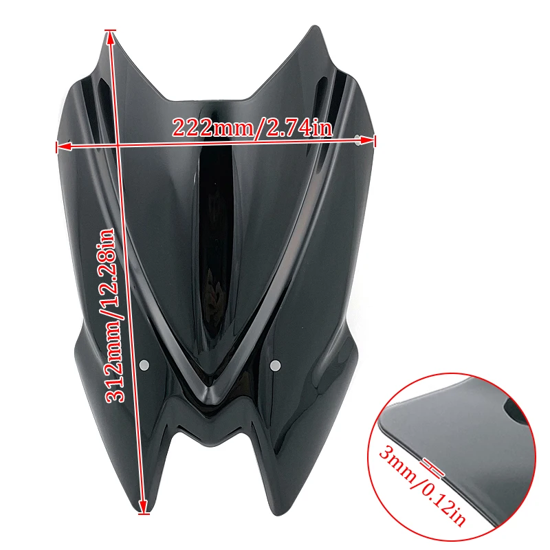 

2020 Windscreen Motorcycle Windshield Viser Visor Wind Deflector with Bracket For z900 Z 900 Z900 Accessories Double Bubble