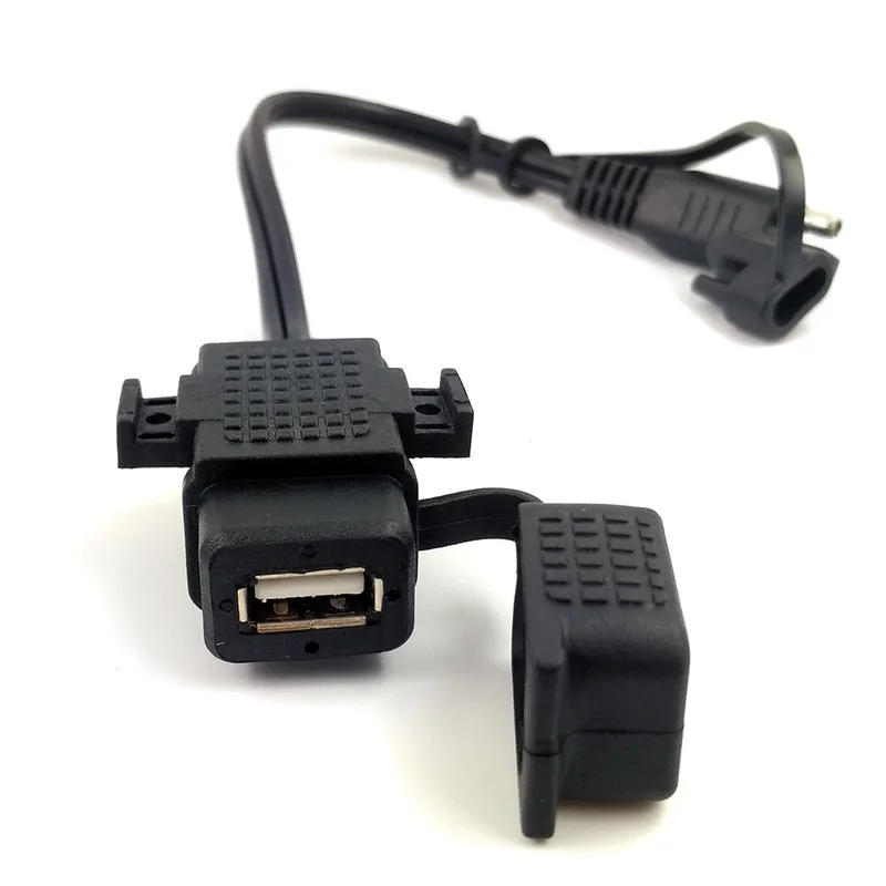 DIY SAE USB кабель адаптер водонепроницаемый зарядное устройство Quick 2.1A порт 120 см