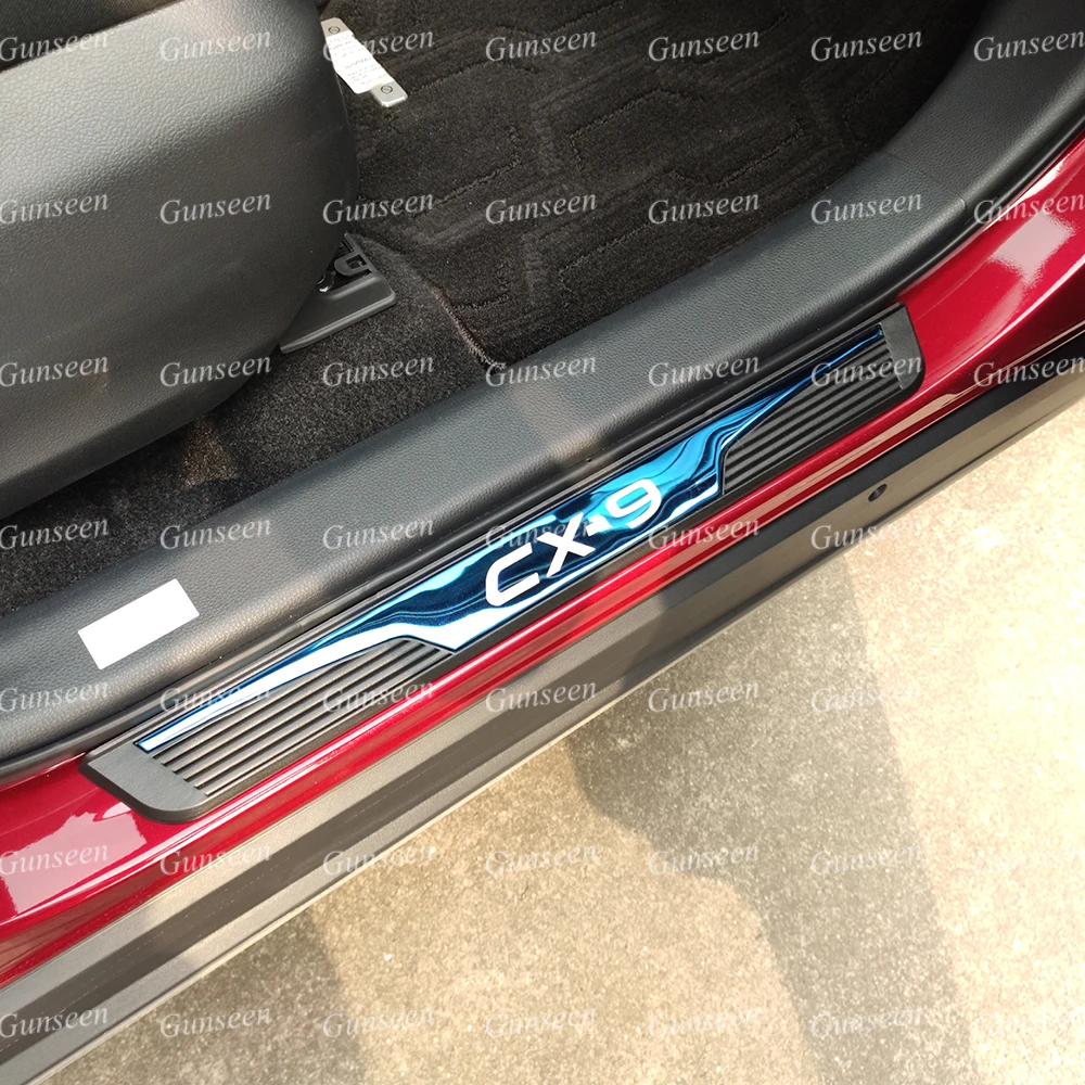 Cubierta protectora de acero inoxidable para coche Mazda CX 9 CX9 CX-9 2020, accesorios para el alféizar de la puerta, embellecedora pegatina, Pedal de desgaste