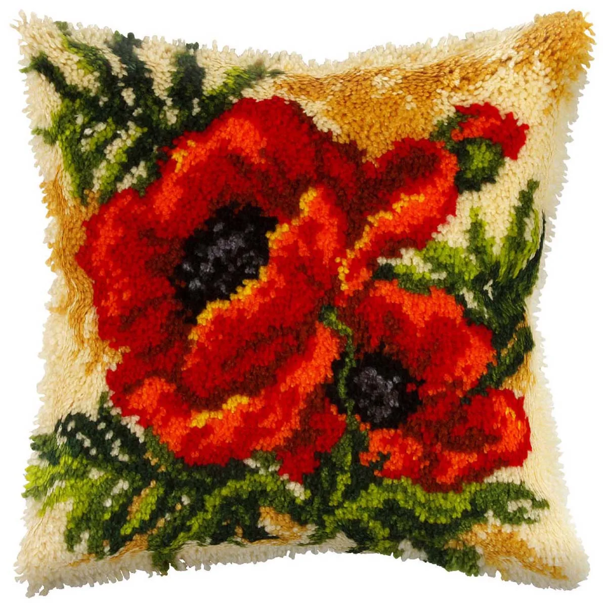 

HOT Latch Hook Pillow Kits Flower New DIY Needlework Crocheting Rug Kits Handmade Embroidery Unfinished Pillowcase