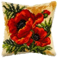 hot latch hook pillow kits flower new diy needlework crocheting rug kits handmade embroidery unfinished pillowcase