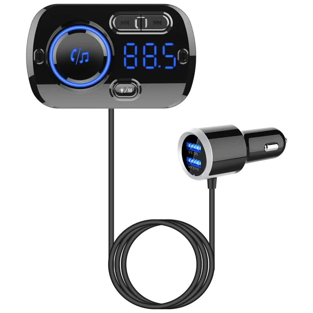 FM-передатчик BC49BQ Bluetooth-совместимое автомобильное зарядное устройство 5 0