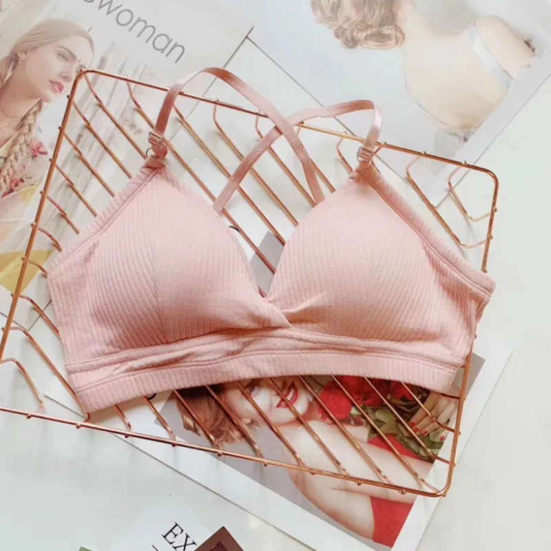 Бюстгальтер женский тонкий бесшовный без косточек Бралетт с открытой спиной