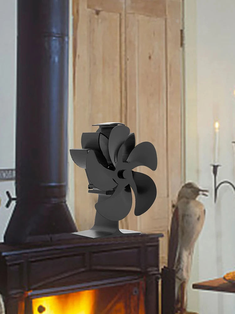 

Fireplace Fan 5 Blades Heat Powered Stove Fan Eco Friendly Quiet Fan For Wood Log Burner Home Efficient Heat Reliable