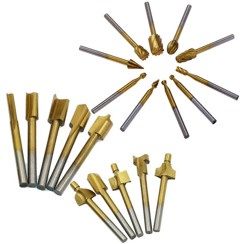 

Plastic Router Bits 20pcs Supplies High-speed Steel Cutting Burr Rotary Tool