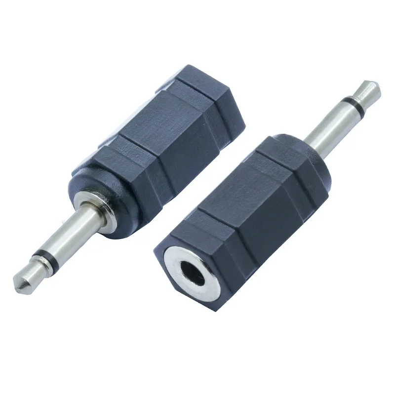 

100pcs/lot 3.5mm Mono to Stereo Adapter 3 Poles 3.5mm Female Jack to 2 Poles 3.5mm Male Plug Converter Audio Connector