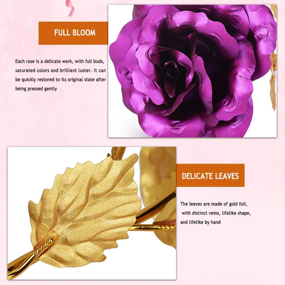 Креативный подарок на день Святого Валентина с романтической Galaxy Rose покрытая 24