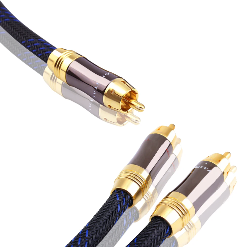 

HIFI 0,5 м, 1 м, 1,5 м, 2 м, 3 м, 5 м сабвуфер Y-образный кабель RCA 1 штекер на 2 штекера аудио кабель
