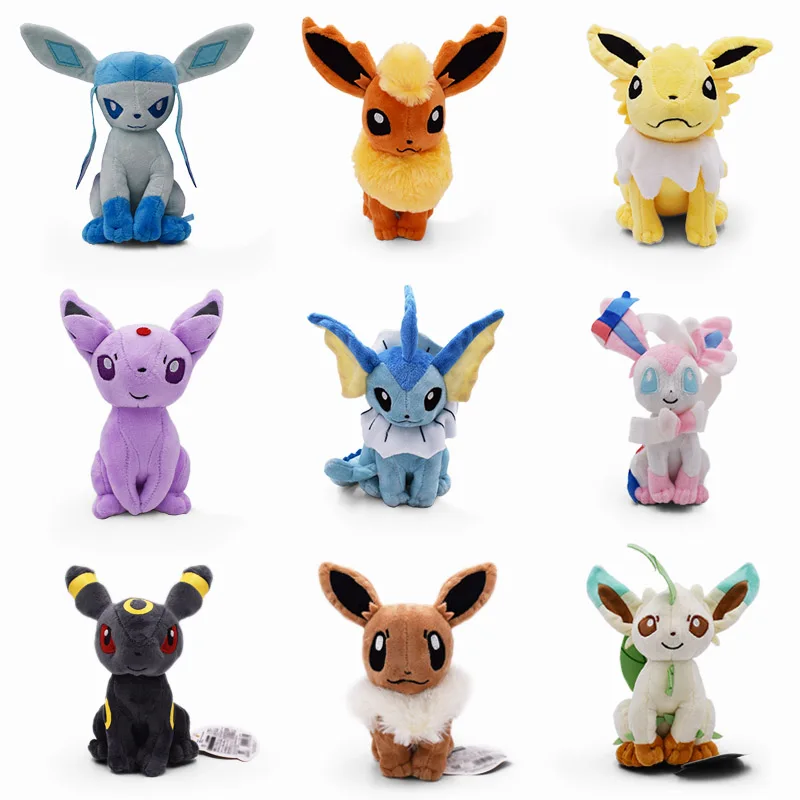 9 видов стилей сидя Eevee Umbreon Flareon Vaporeon Glaceon Jolteon Espeon Leafeon Sylveon Животные Мягкие плюшевые качественные Мультяшные игрушки