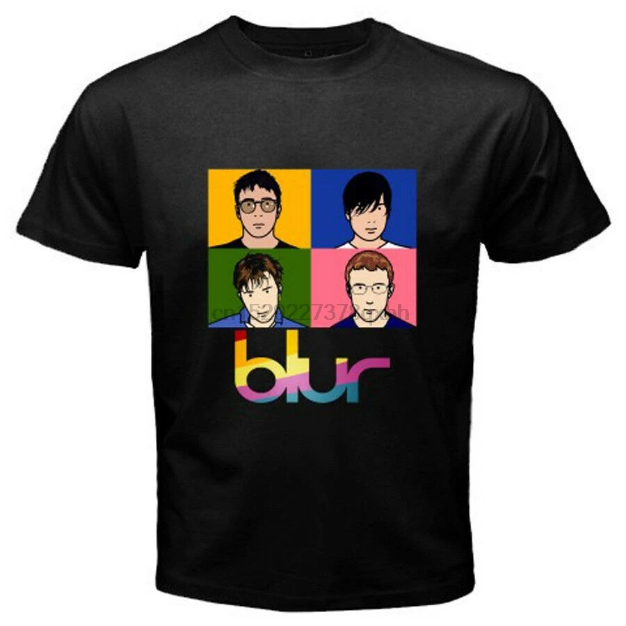 Новая мужская черная футболка размытого цвета в британском стиле рок группы