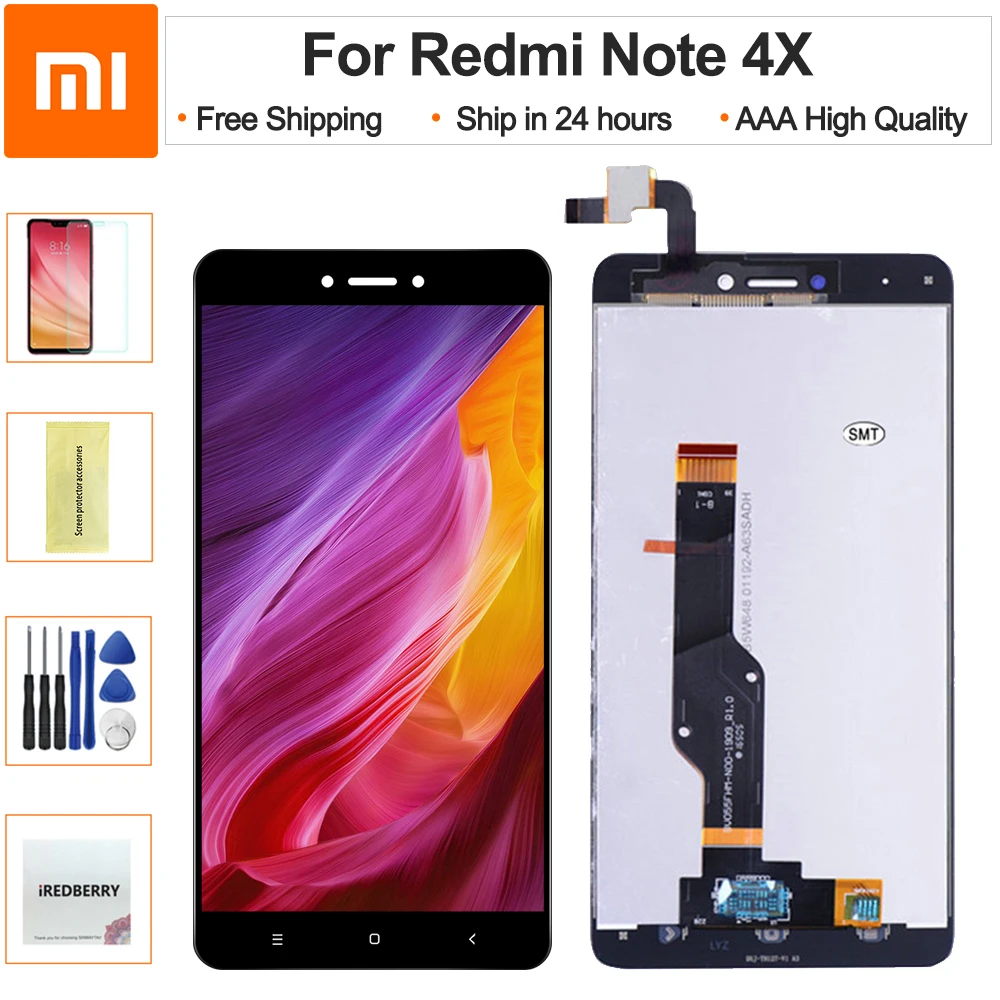 ЖК дисплей с рамкой для Xiaomi Redmi Note 4X сенсорная панель Note4X в сборе запасные части
