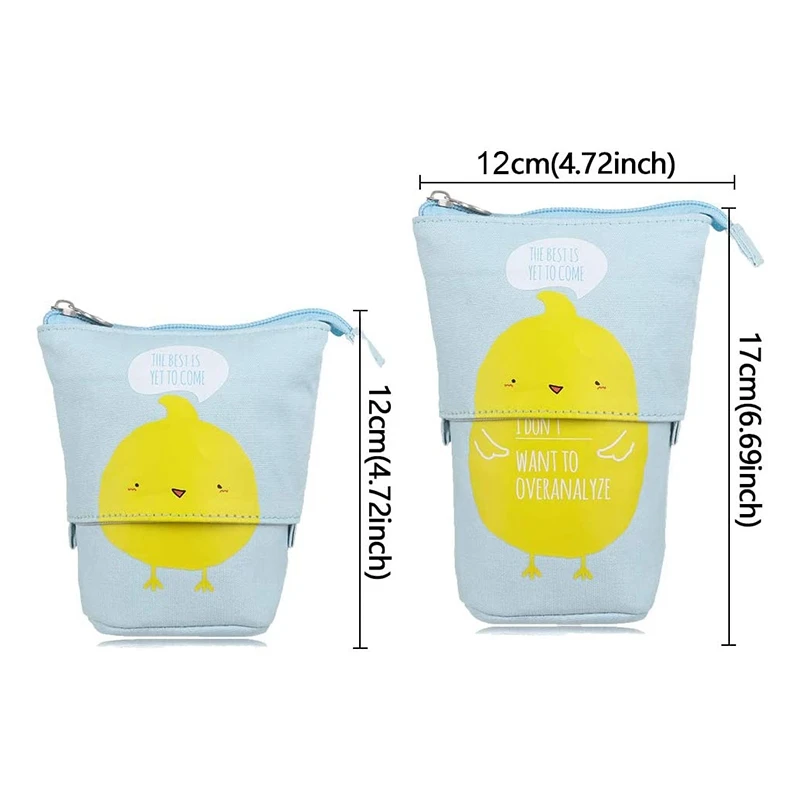 

Transformer Stand Store Pencil Holder Cartoon Cute Cat Telescopic Pencil Case Organizer Pen Case Box Yellow Duck