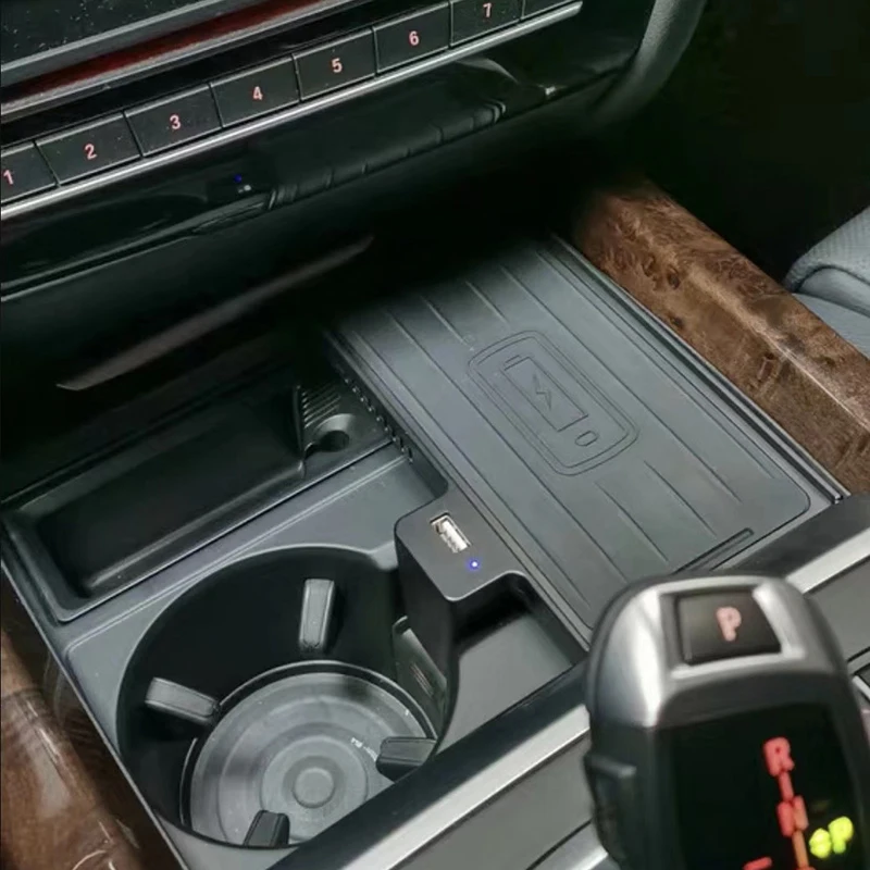 

Автомобильное беспроводное зарядное устройство QI для BMW X5 F15 X6 F16 X5M F85 X6M F86 15 Вт, быстрое зарядное устройство для телефона, чехол, держатель дл...