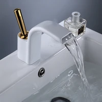 copper basin faucet hot and cold waterfall effluent bathroom toilet faucet multi color wash basin mixer water tap