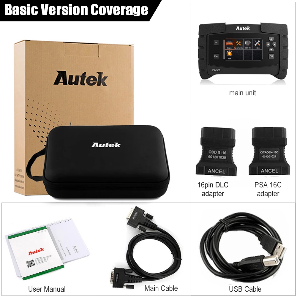 Autek IFIX969 OBD2 сканер профессиональная полная система ABS SRS EPB DPF Сброс считыватель