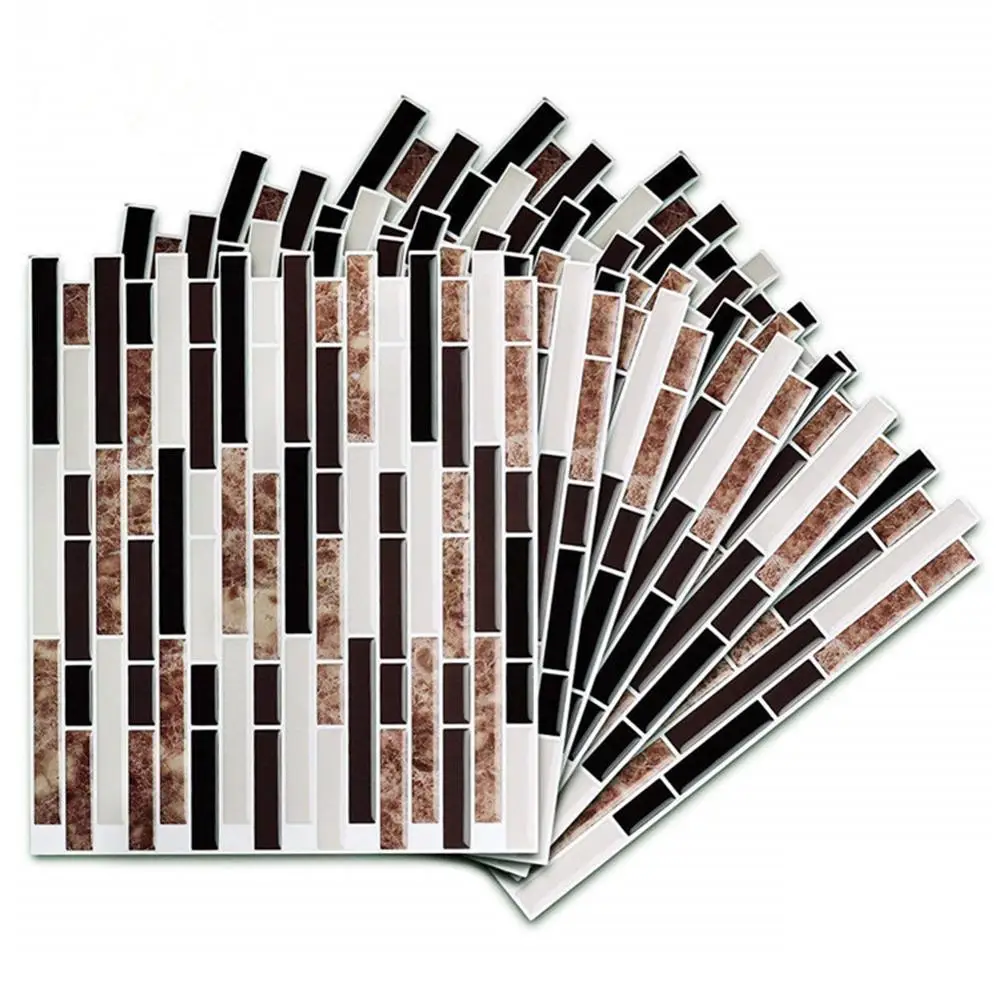 Клейкая самоклеящаяся настенная 3D плитка кирпичная полоса бумага для ванной