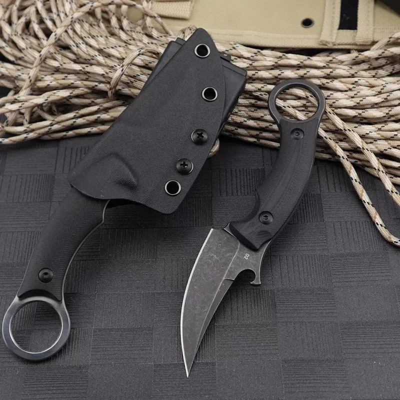 

HS Tools Mako Tactical Karambit CSGO Claw Knife 5Cr13Mov Steel Blade Hunting Survival Fixed Knives G10 Handle EDC Pocket Knife
