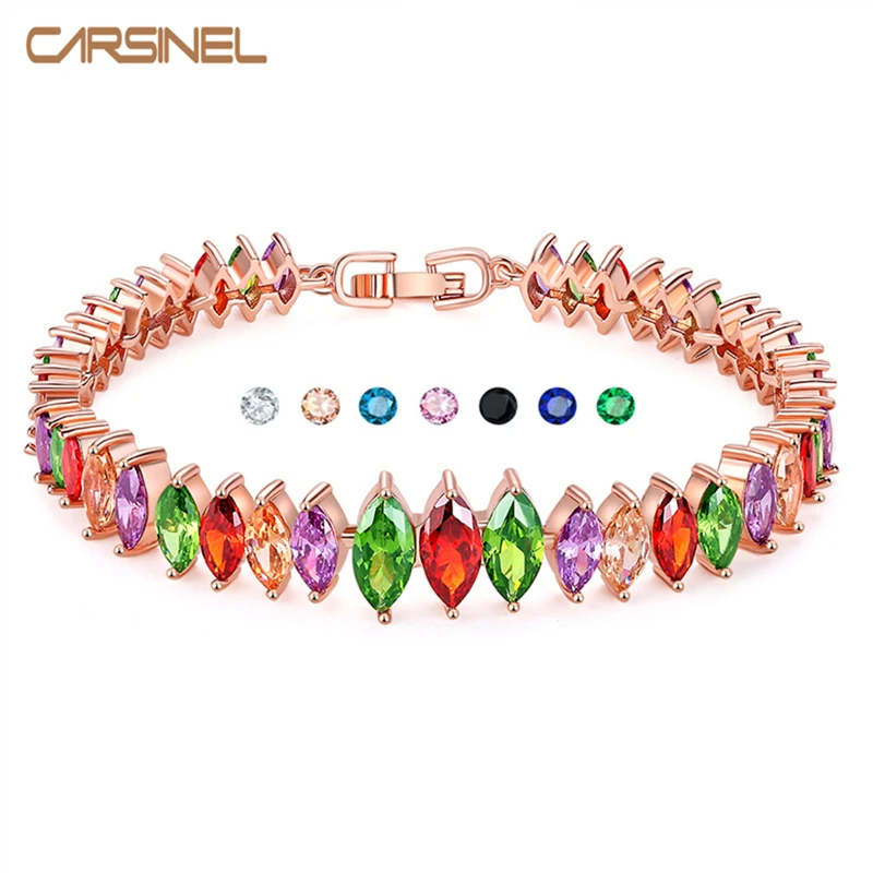 CARSINEL высококачественный браслет с подвесками и Блестящий AAA кубический циркон