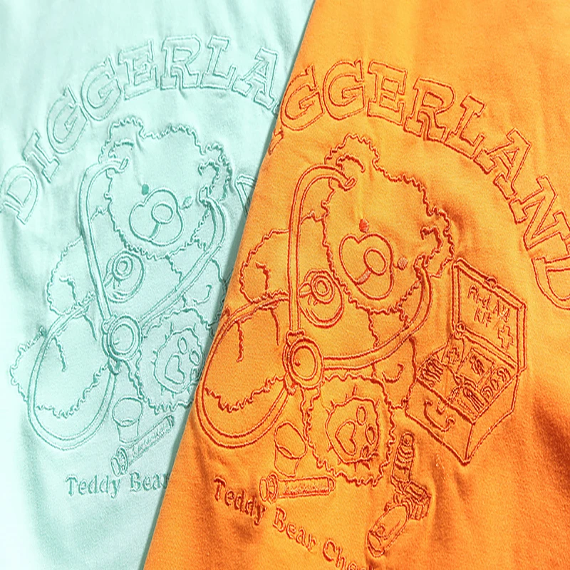 

Mens Embroidery Doctor Bear T Shirt Unisex Short Sleeve t shirts 2021 Summer Oversized T shirt 100%Cotton Women O-neck Top homme