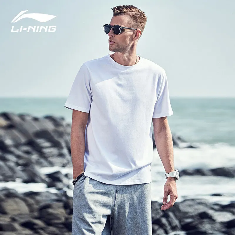 Мужская футболка с коротким рукавом Li Ning баскетбольная Футболка Cba круглым