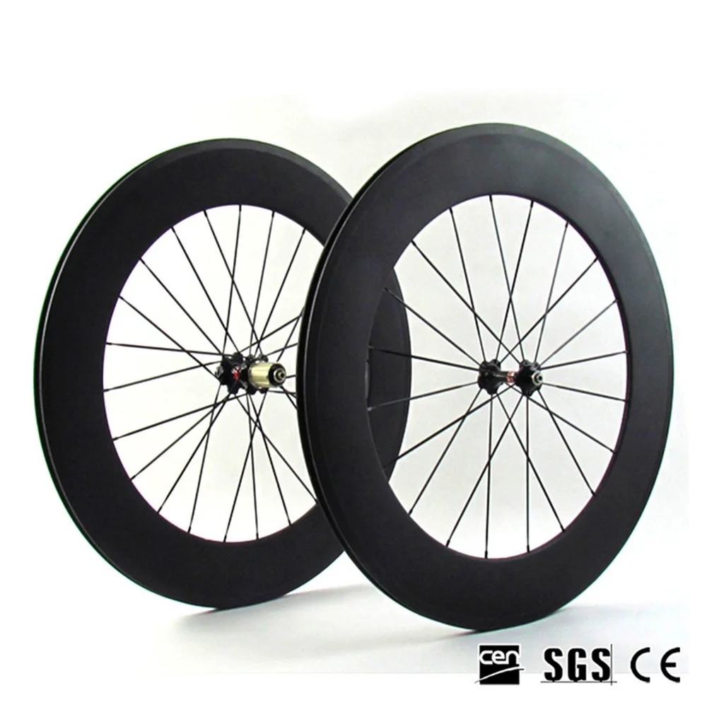 

Catazer Racer Road Bicycle 700x23C 88mm Clincher Wheelset Full Carbon Wheels UD Matte, with Basalt Brake Surface 3K/UD