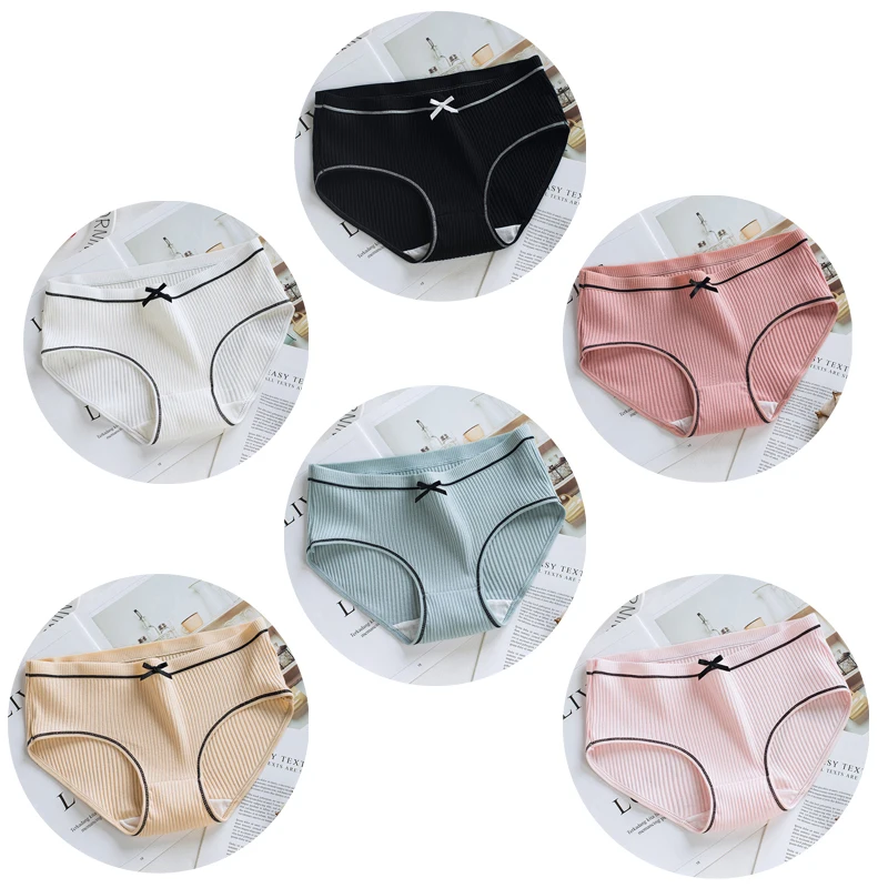 6 шт./лот женские трусики хлопковое нижнее белье с буквенным принтом повседневные