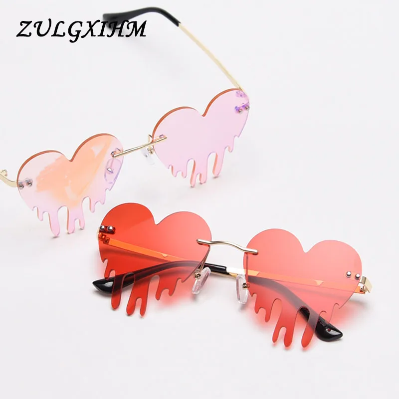Солнцезащитные очки без оправы в форме сердца для мужчин 2020 роскошные