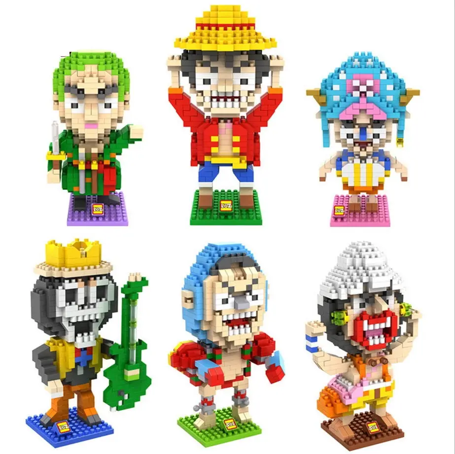 Лидер продаж японское аниме one piece micro diamond block Monkey D Luffy Zoro Usopp Sanji Chopper Фрэнки Брук