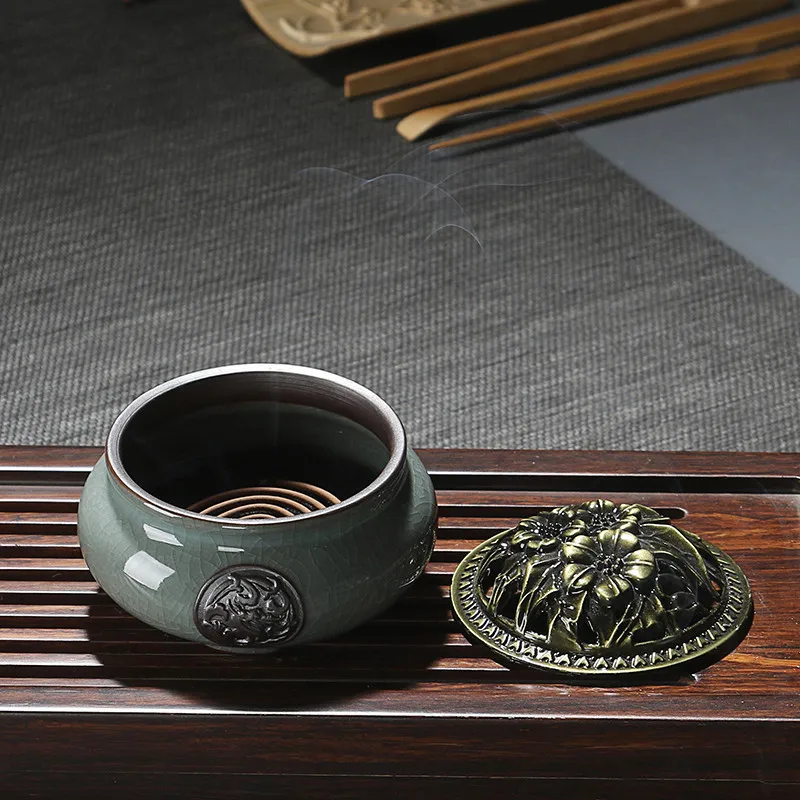 Celadon благовония горелка Керамическая Москитная Ge печь кадильница для