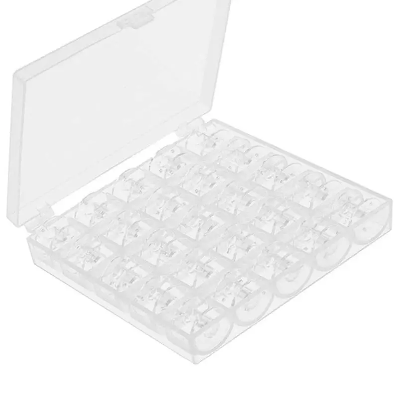 

25Pcs Plastic Coil Empty Bobbins Sewing Machine Spools Home Tools Accessories wi