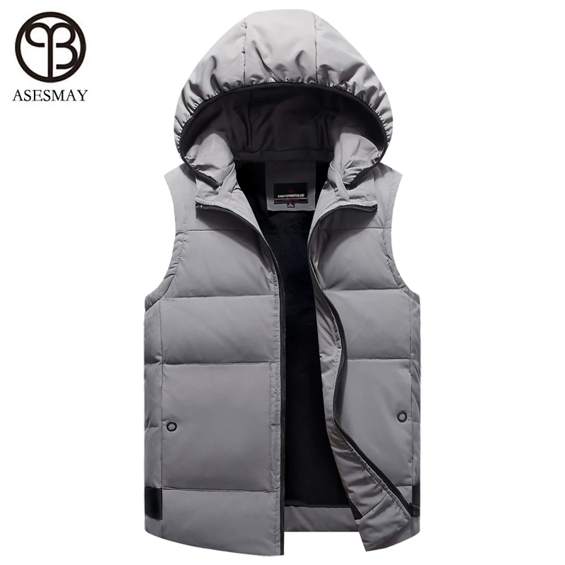 2019 брендовая мужская куртка жилет без рукавов зимние модные повседневные пальто