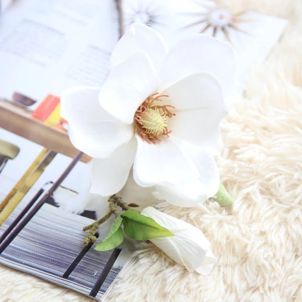 

1PC Artificial Flowers Real Touch Artificial Moth Magnolia Orchid For New House Home Wedding Festival Decoration Party