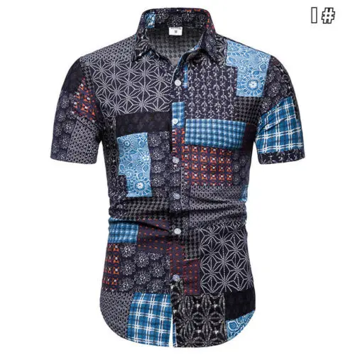 Модные мужские льняные пляжные Гавайские рубашки тропическая летняя одежда с