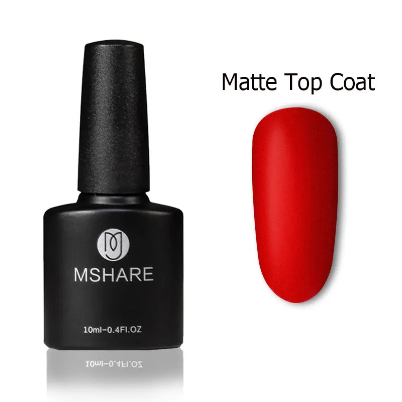 Matte top MSHARE Bling Блеск темно-синий черный серый телесный УФ Гель-лак для ногтей Vernis полуперманентный УФ-Гель-лак - Цвет: Matte top