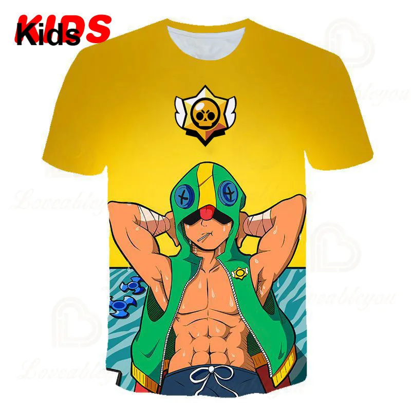 

Leon Shooter Kids T-shirt Leon Shooting Game Spike 3D Print Tshirt Tops Boys Girls Gameing Cartoon Star Shirt Tops Teen Clothes