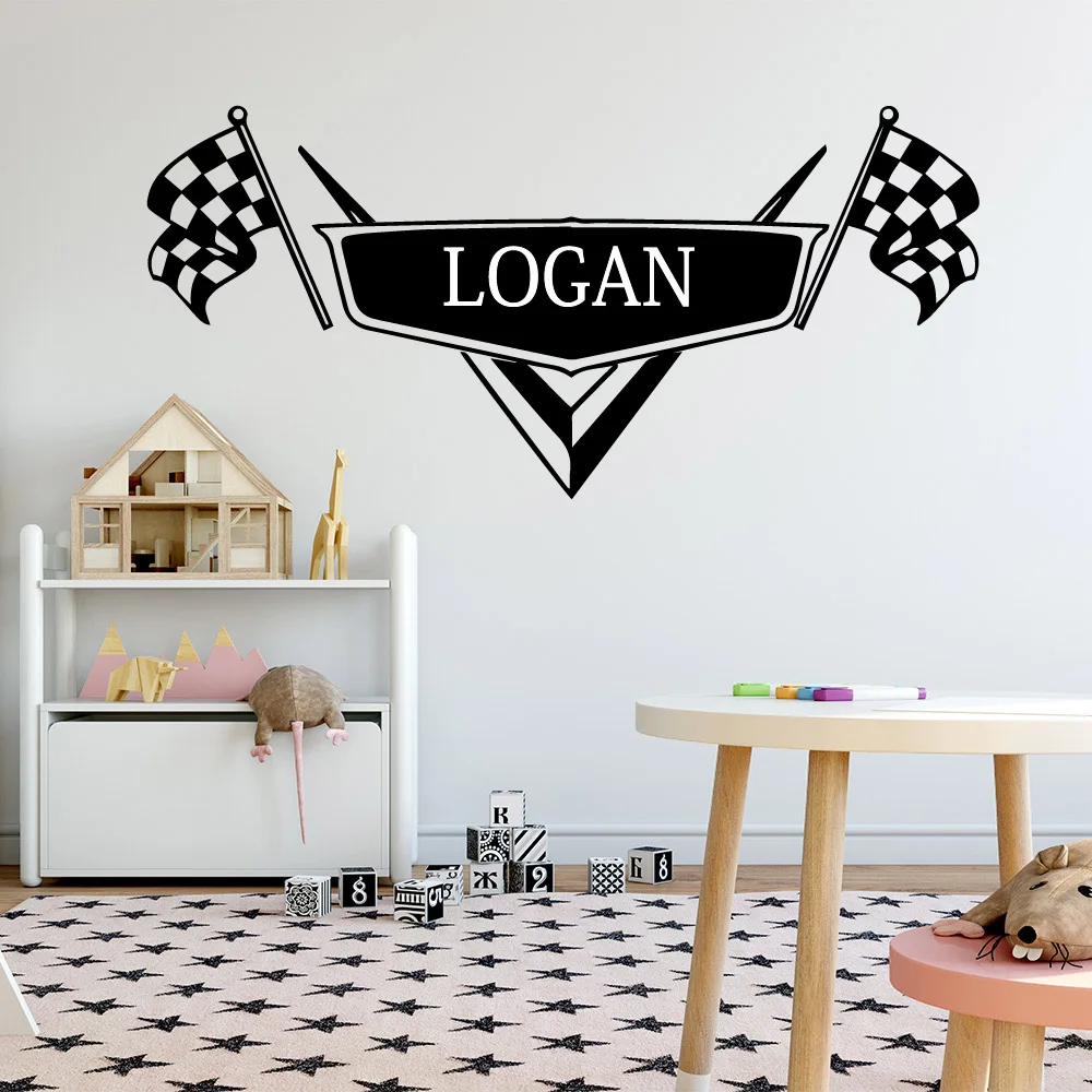 Мультяшные наклейки на стену для детской комнаты с именем заказ виниловые