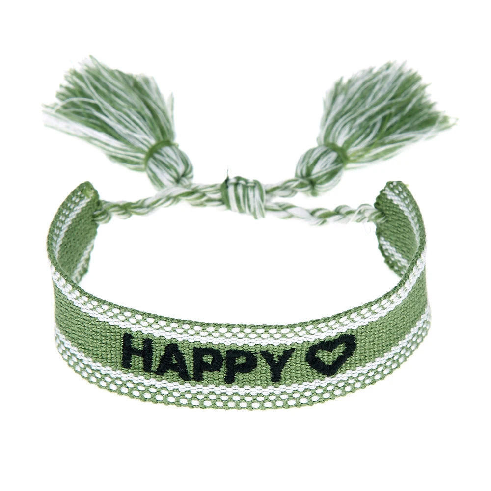 

Trendy Embroidery Wide Bracelets For Women Men Jewelry Handmade Adjustable Braided Rope Tassel Bracelet Cuff Jewelry Party Gifts