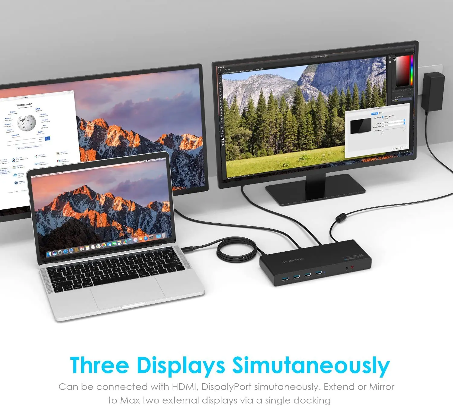 Lention 5K USB Закрытая акционерная Компания C &amp док-станция с HDMI и DisplayPort двойного