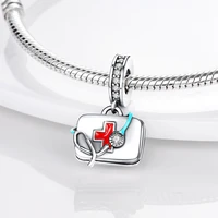 plata charms of ley 925 fit original pandora bracelet necklace first aid kit 925 silver pendant charms beads women fine jewelry