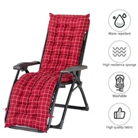 patio sun lounger recliner cushion replacement plaid sunbed garden furniture non slip lounge high back chair pad mat with
