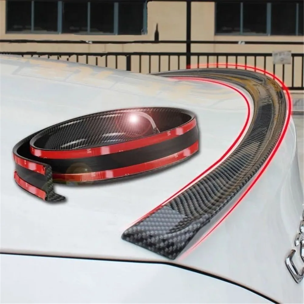 

The New Universal Car Rear Bumper Lip Spoiler Carbon Fiber Rubber Strip Protector For Cars, Trucks (4.92ft)