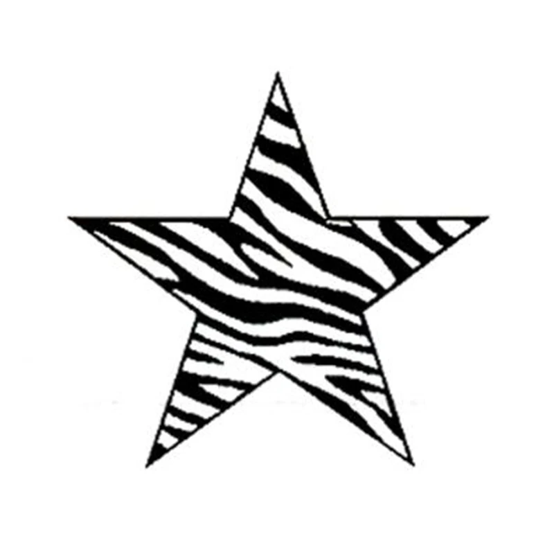 Черная/серебряная забавная Зебра печатная звезда автомобильная наклейка